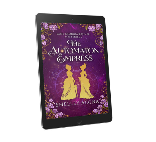 The Automaton Empress by Shelley Adina shown in a black ereader