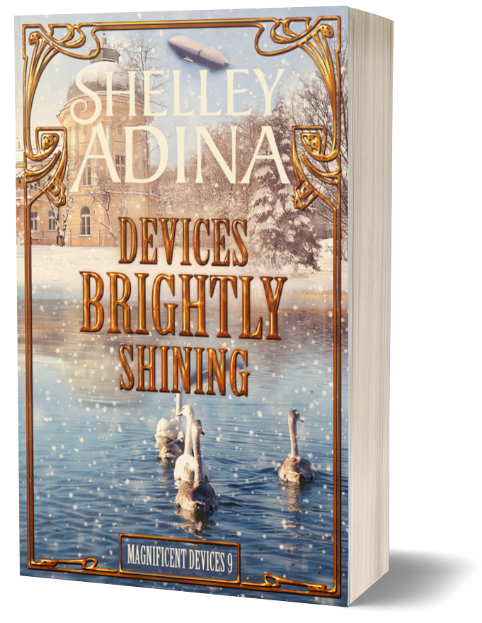 Devices Brightly Shining, a Christmas novella paperback written by Shelley Adina